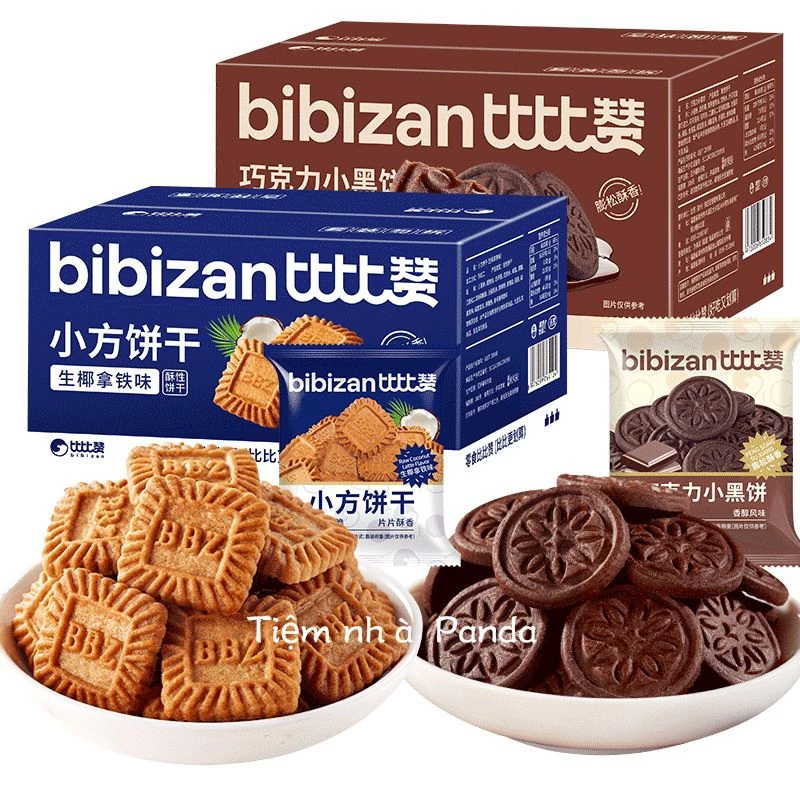 [29-30 Gói Bánh Quy Socola] BiBiZan Hộp 600g – Snack Nội Địa Trung Giòn Ngon, Bao Ngon Bao Ghiền